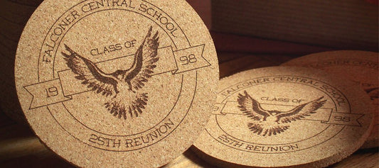 Custom Mascot Coasters for Class Reunions - Arbo Engravings