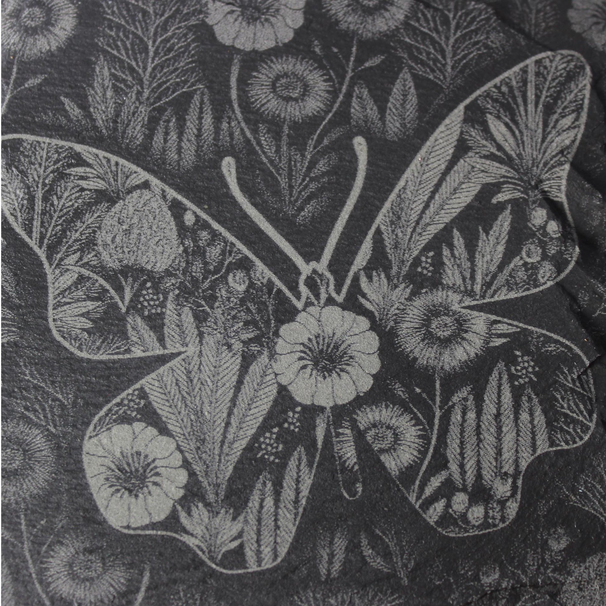 Butterfly Garden Art Coaster Set - Vintage - Inspired Floral Design - Retro Butterfly Drink Coasters - Arbo Engravings
