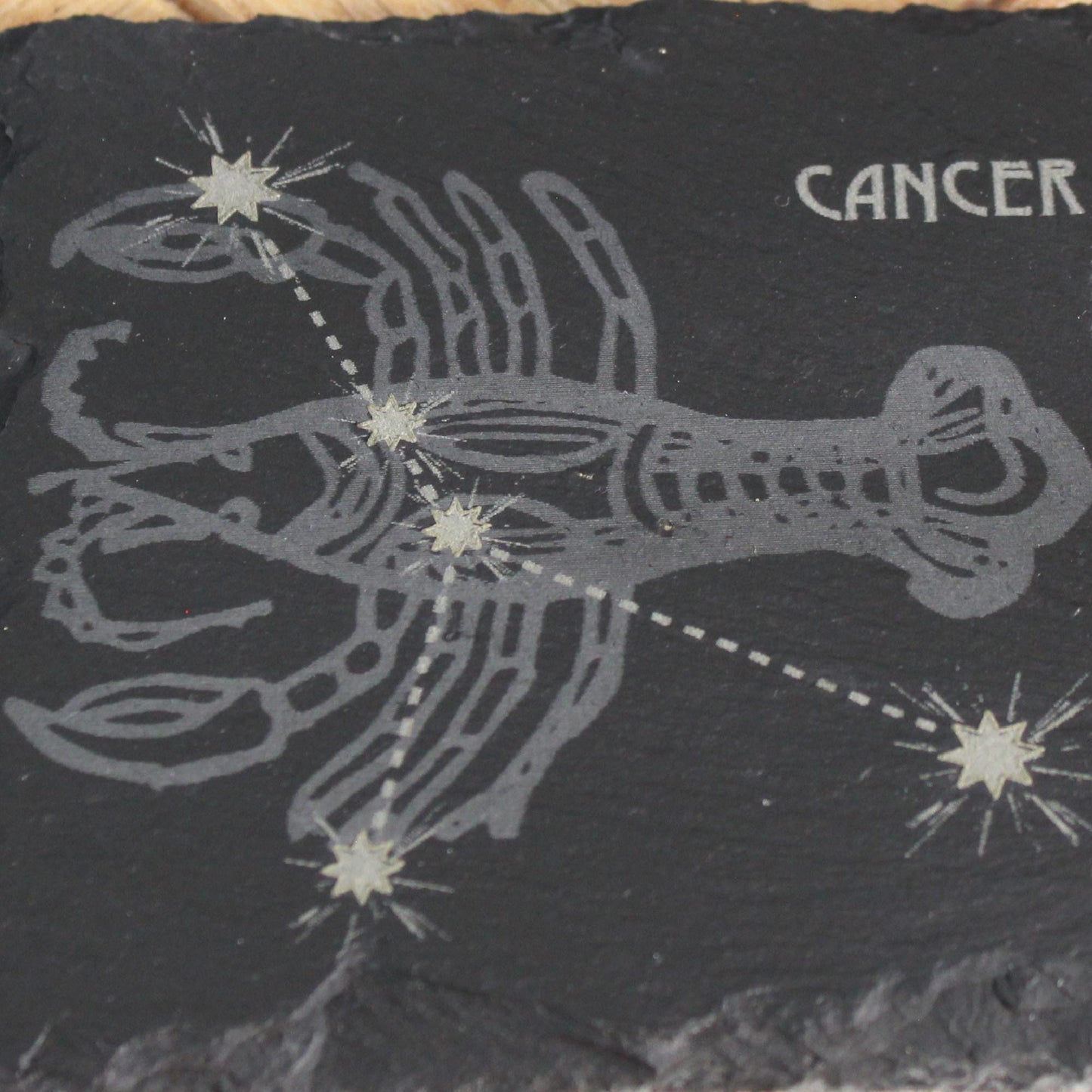 Cancer Slate Coaster - Astrological Zodiac Sign Gift - Arbo Engravings