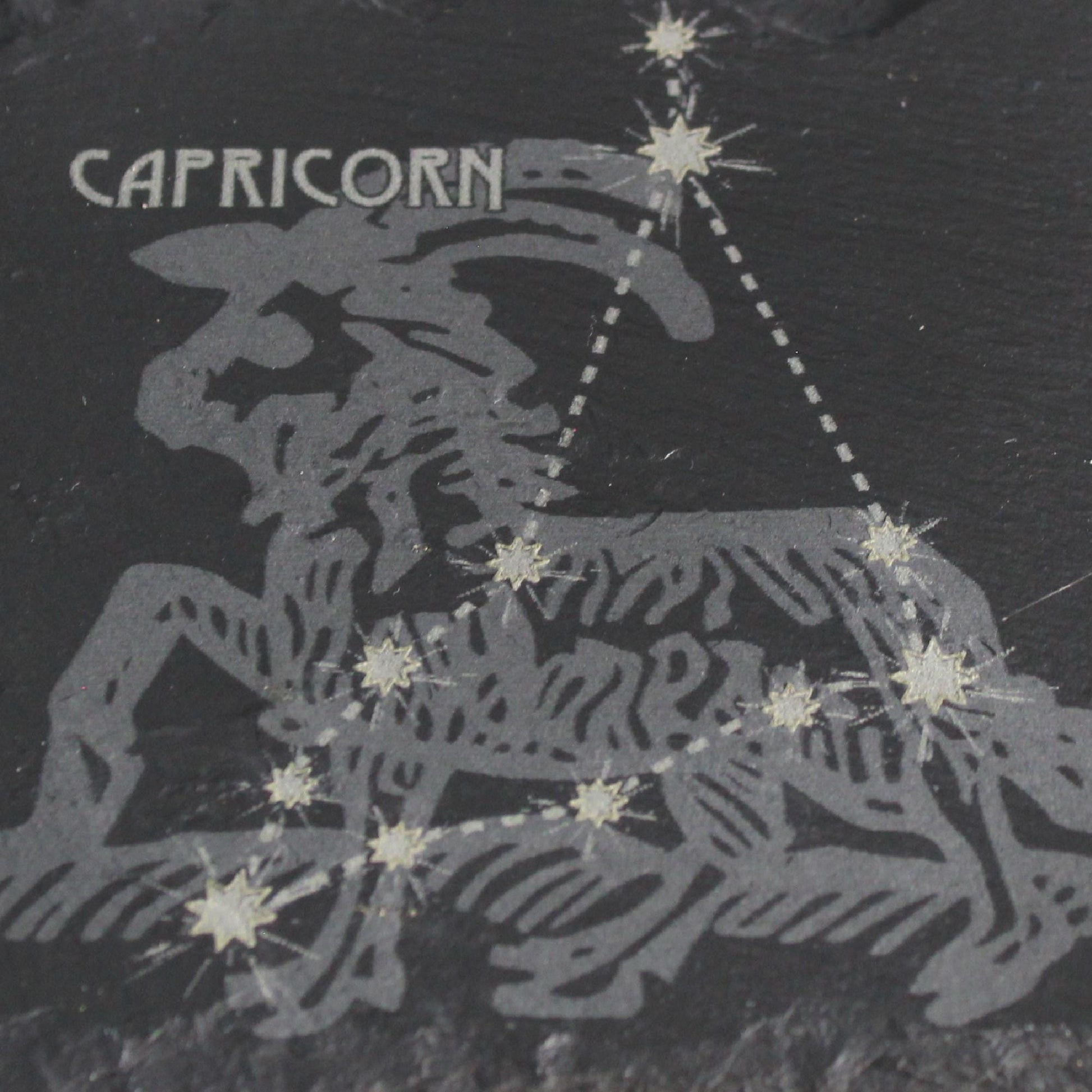 Capricorn Slate Coaster - Astrological Zodiac Sign Gift with Goat Zodiac Sign - Horoscope Gift, New Age Astrology, Goat Constellation gift - Arbo Engravings