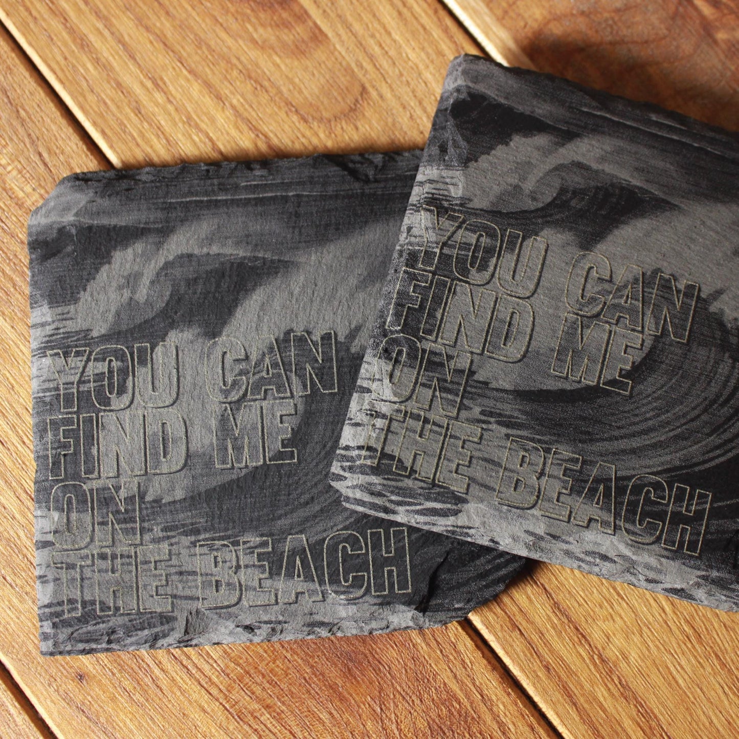 Find Me On The Beach Ocean Waves Drink Coaster - Arbo Engravings