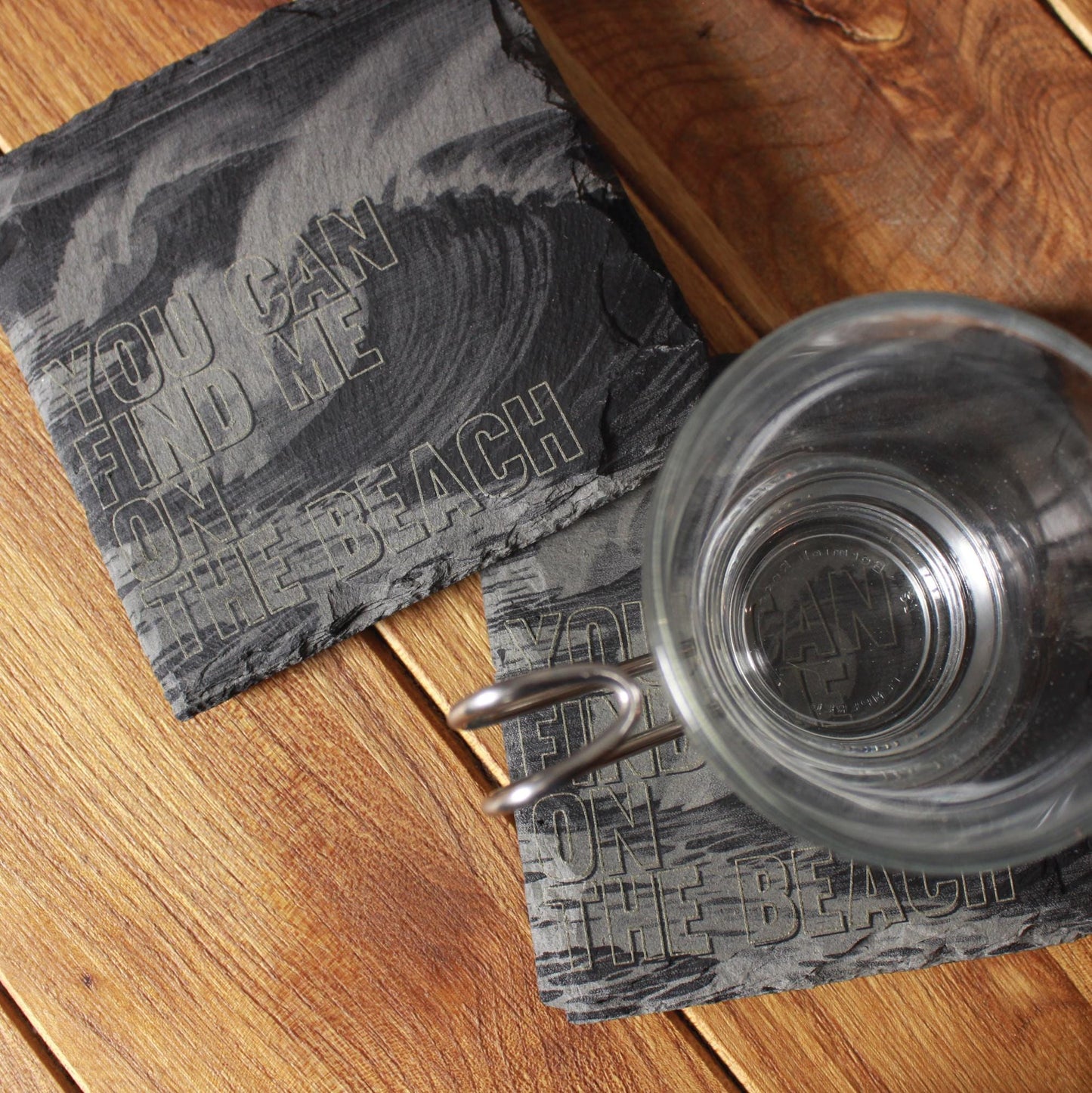 Find Me On The Beach Ocean Waves Drink Coaster - Arbo Engravings