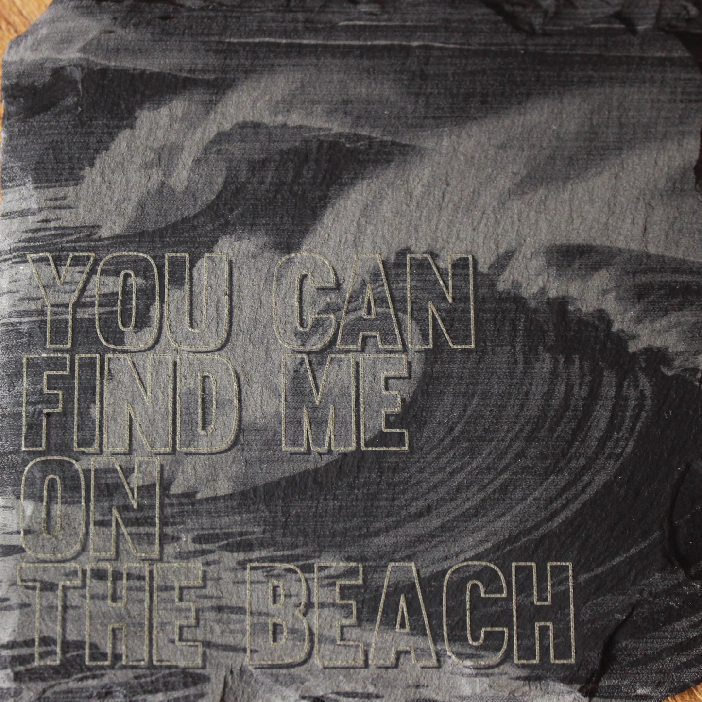 Find Me On The Beach Ocean Waves Drink Coaster - Arbo Engravings