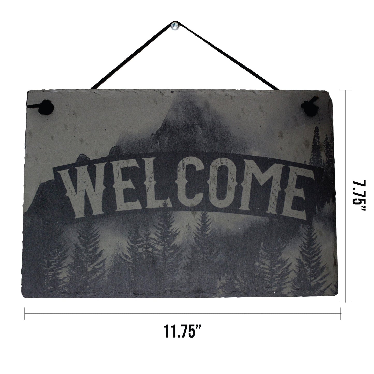Foggy Mountain Slate Welcome Sign - Rustic Decor - Arbo Engravings
