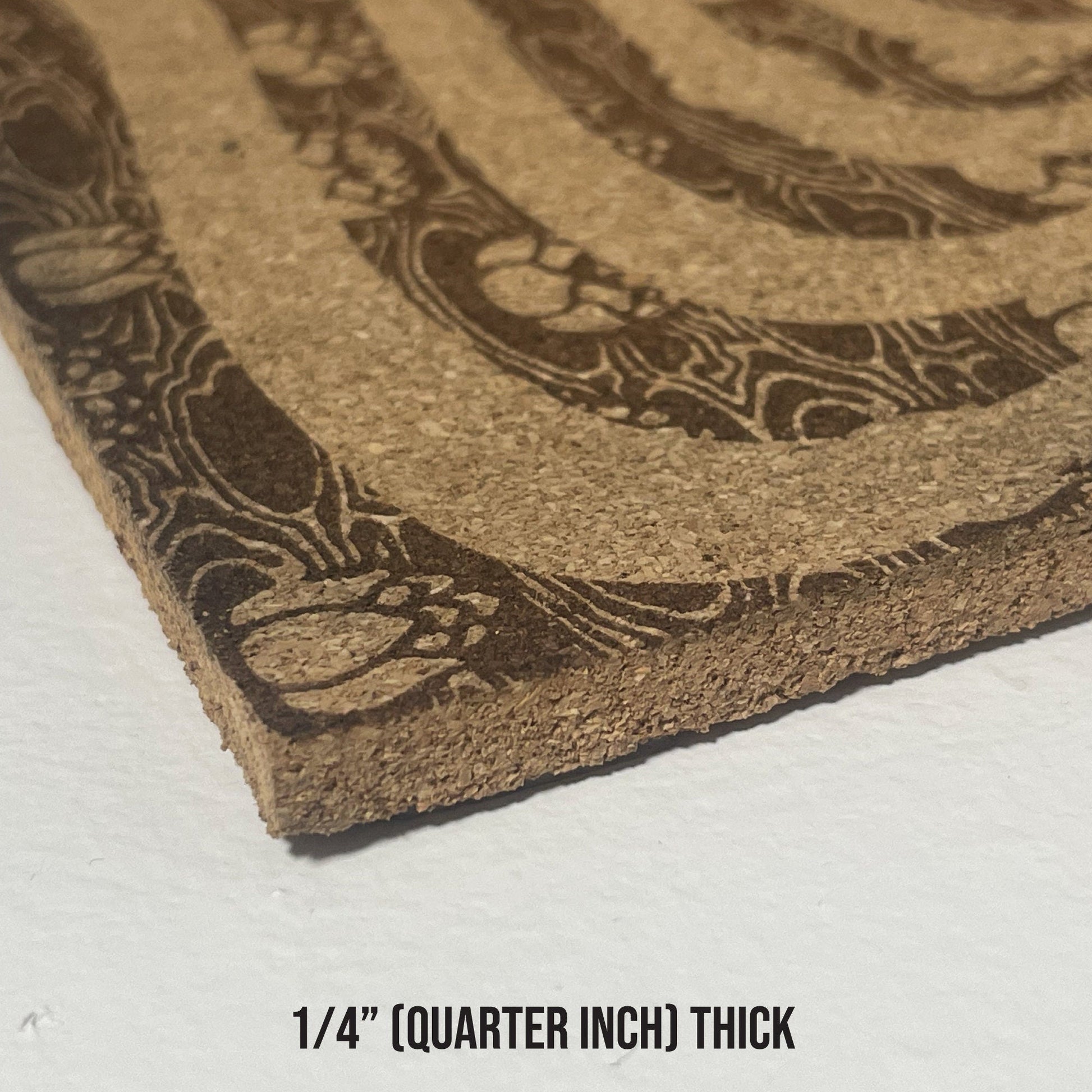Meditation Room Engraved Cork Wall Art Panel - Arbo Engravings