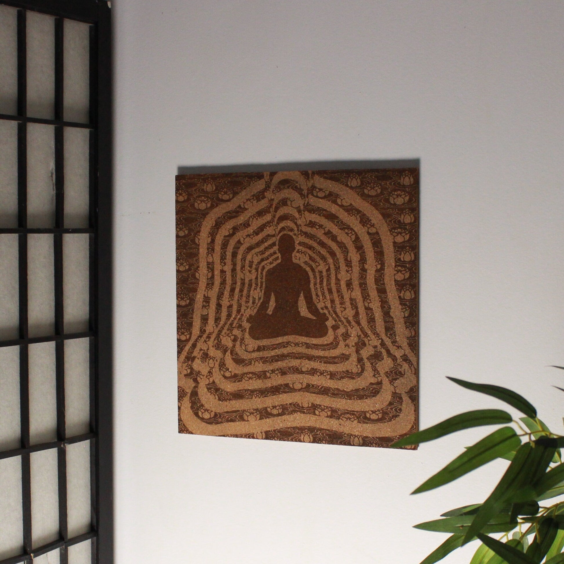 Meditation Room Engraved Cork Wall Art Panel - Arbo Engravings