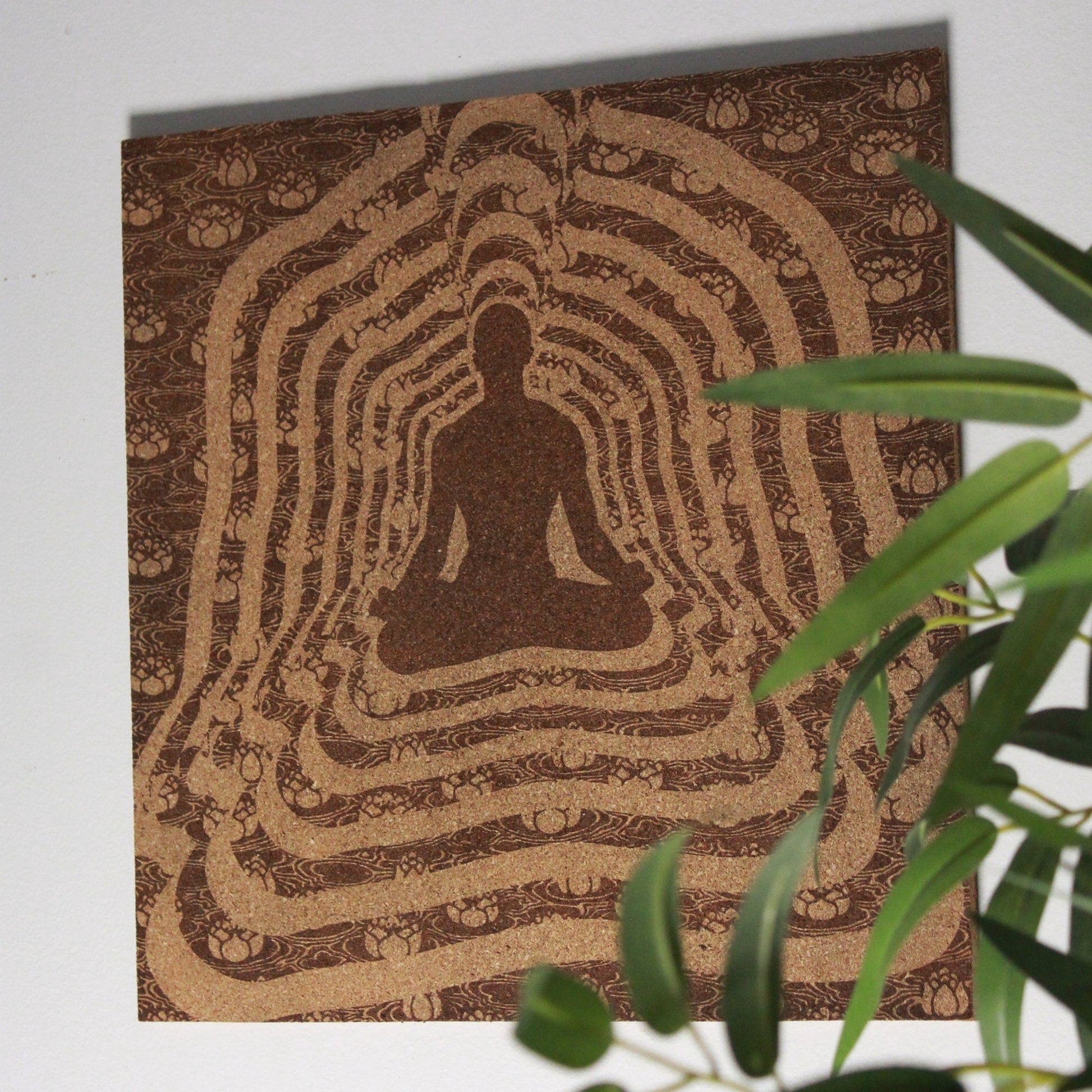 Meditation Room Engraved Cork Wall Art Panel - Arbo Engravings
