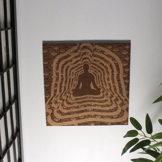 Meditation Room Engraved Cork Wall Art Panel - Arbo Engravings