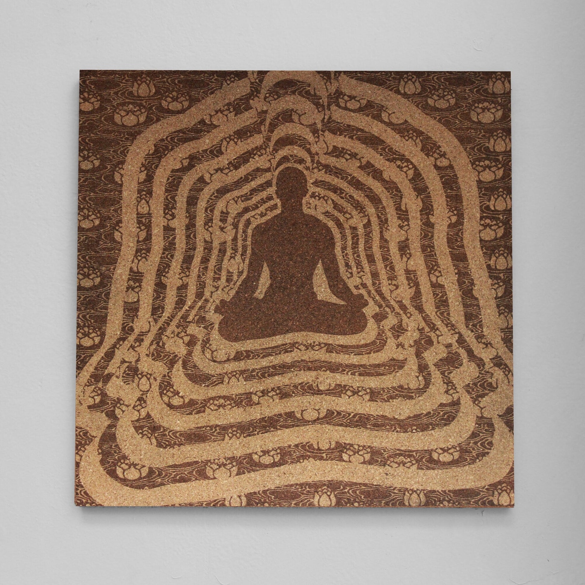 Meditation Room Engraved Cork Wall Art Panel - Arbo Engravings