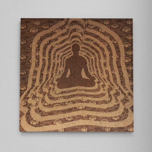 Meditation Room Engraved Cork Wall Art Panel - Arbo Engravings