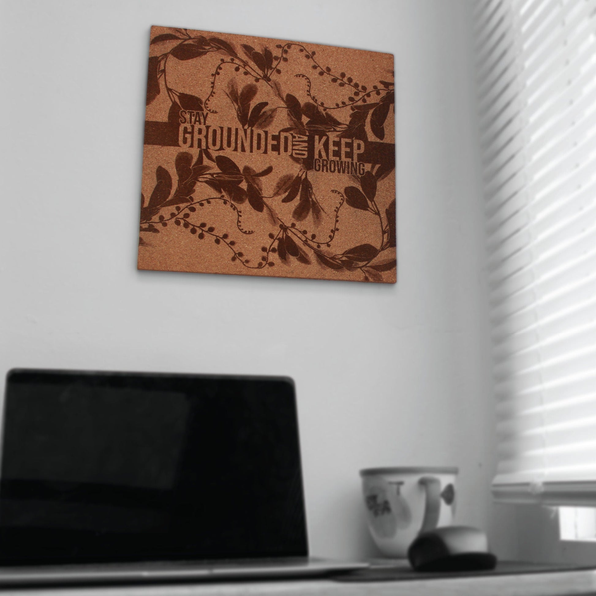 Mindfulness Wall Art - Stay Grounded Keep Growing - Inspirational Decor - Arbo Engravings