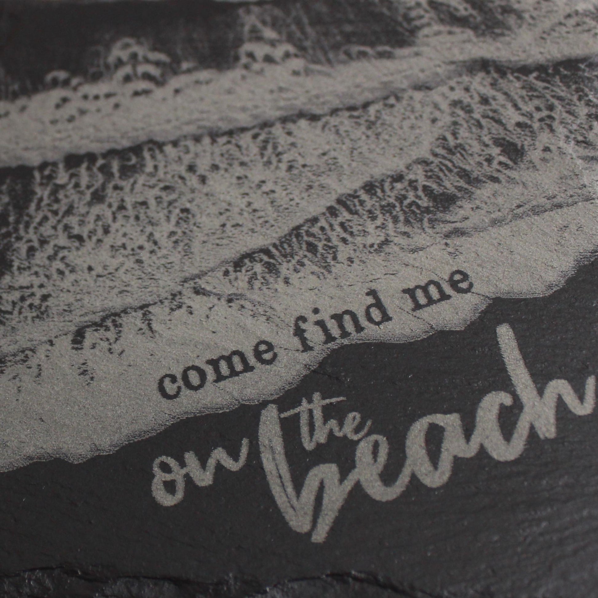 On The Beach Waves From Above Slate Drink Coaster - Arbo Engravings