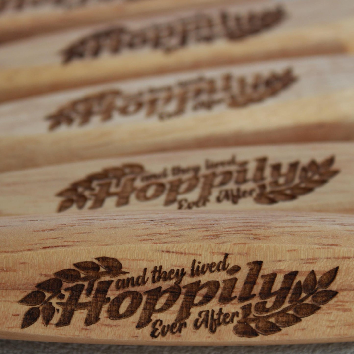 Personalized HOPPILY EVER AFTER Bottle Openers for Brewery - Theme Wedding - Customized Gifts for Brewery Wedding Celebrations - Arbo Engravings