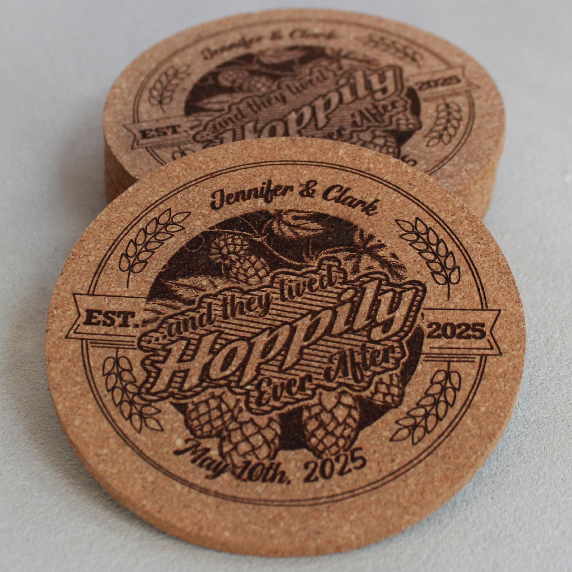 Personalized HOPPILY EVER AFTER Bottle Openers for Brewery - Theme Wedding - Customized Gifts for Brewery Wedding Celebrations - Arbo Engravings