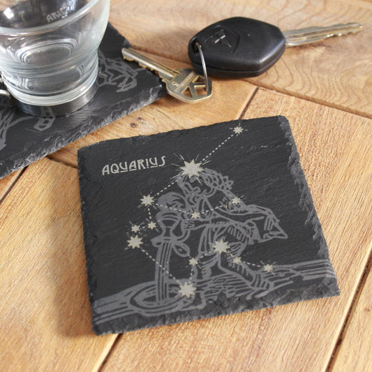 Slate Astrology Coasters - Zodiac Sign Decor - Star Sign Coasters - Arbo Engravings
