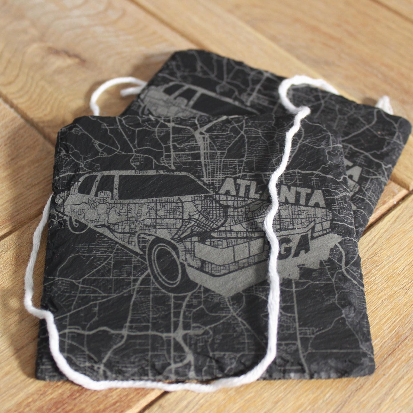 Slate Atlanta Georgia Street Map Drink Coaster - Arbo Engravings