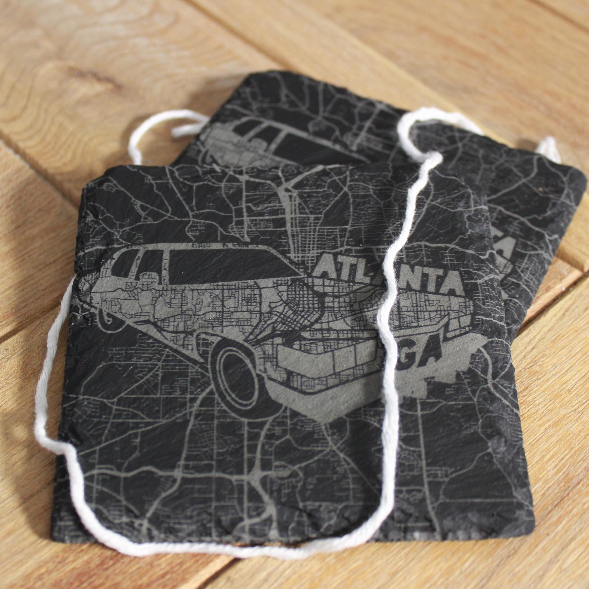 Slate Atlanta Georgia Street Map Drink Coaster - Arbo Engravings