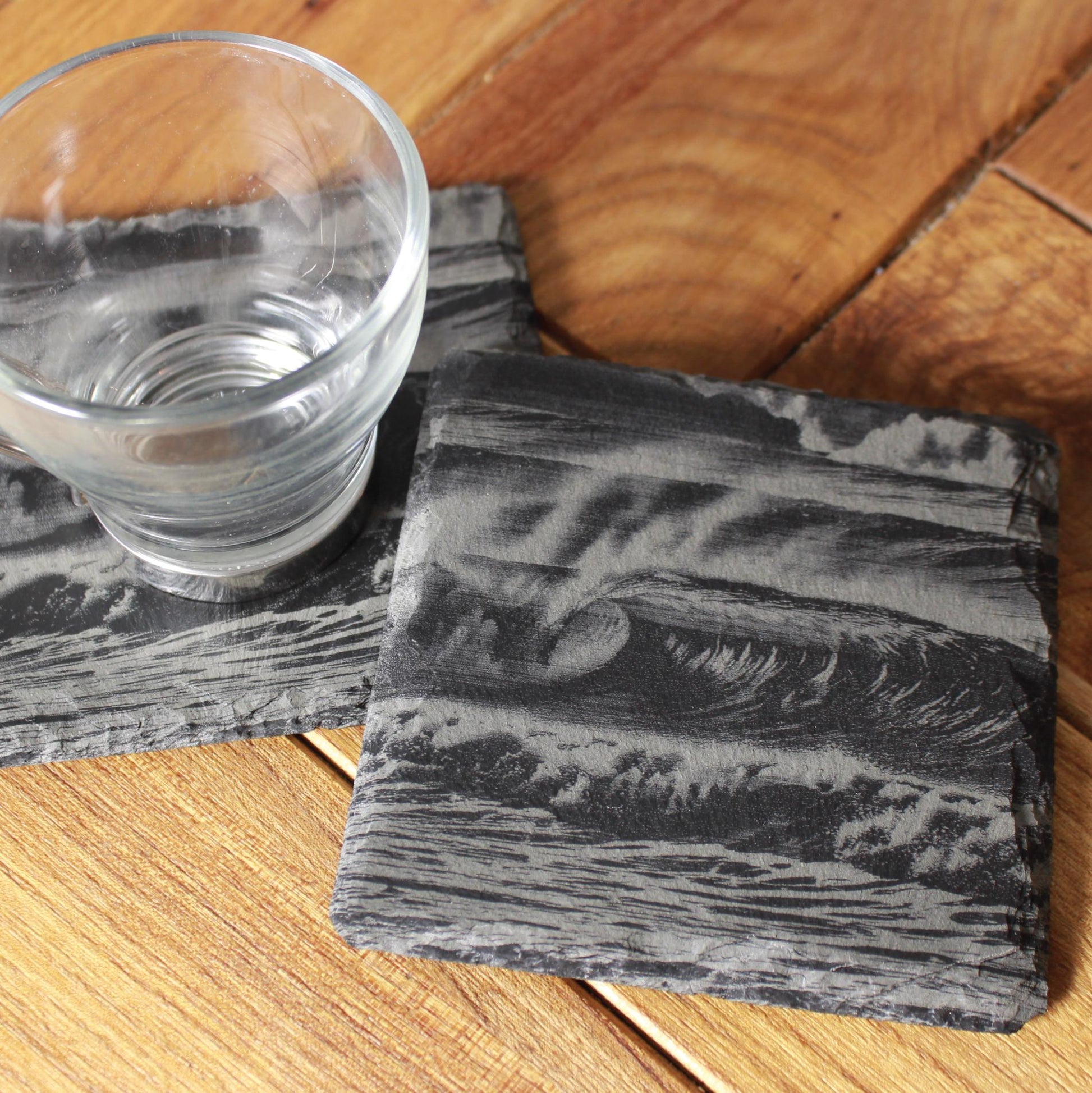 Slate Ocean Scene Drink Coaster - Arbo Engravings