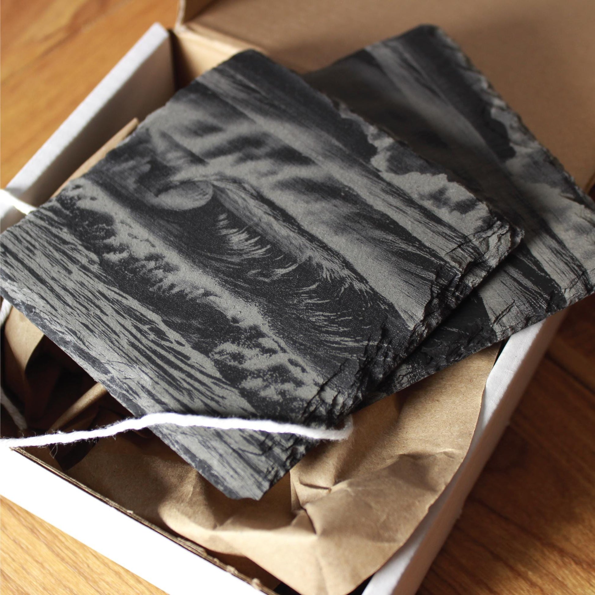 Slate Ocean Scene Drink Coaster - Arbo Engravings
