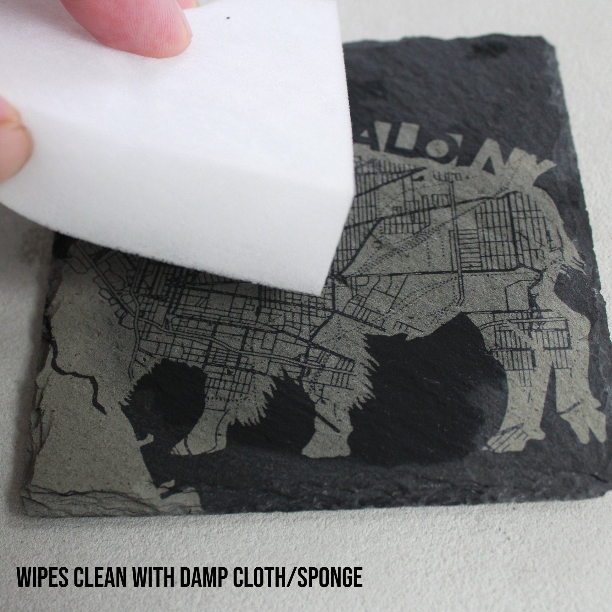 Slate Ocean Scene Drink Coaster - Arbo Engravings