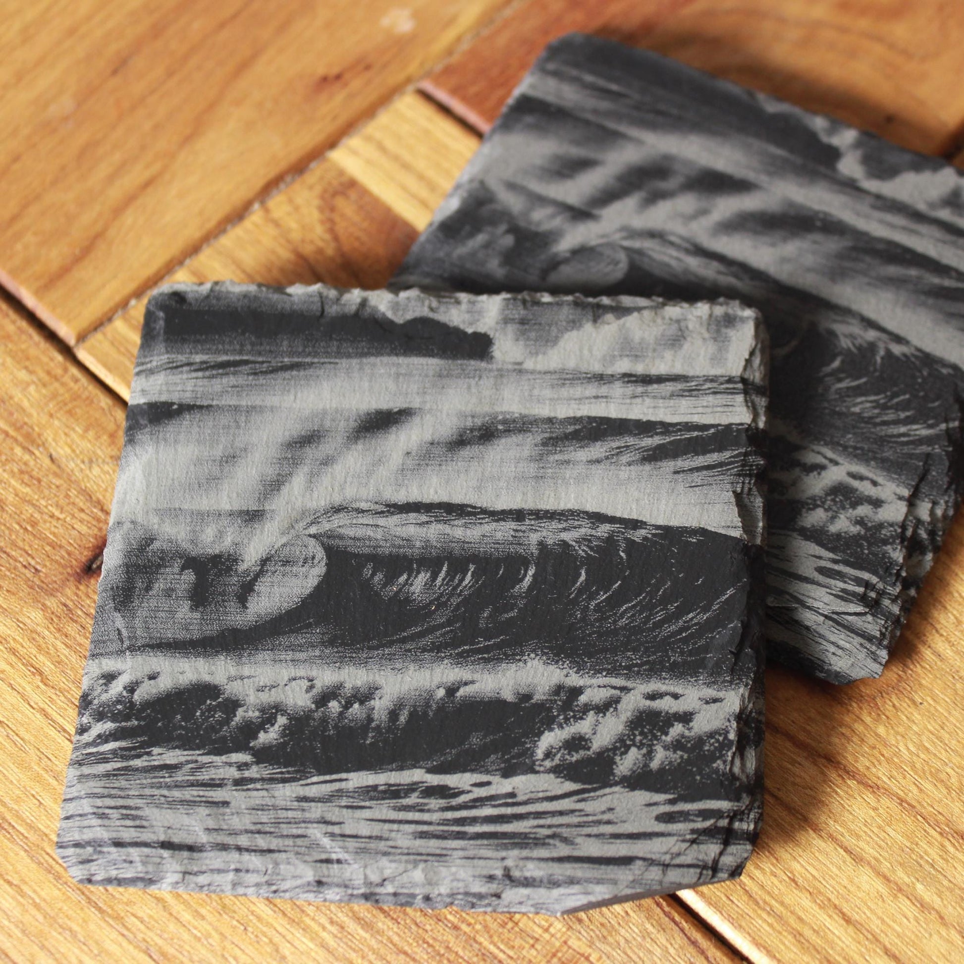 Slate Ocean Scene Drink Coaster - Arbo Engravings