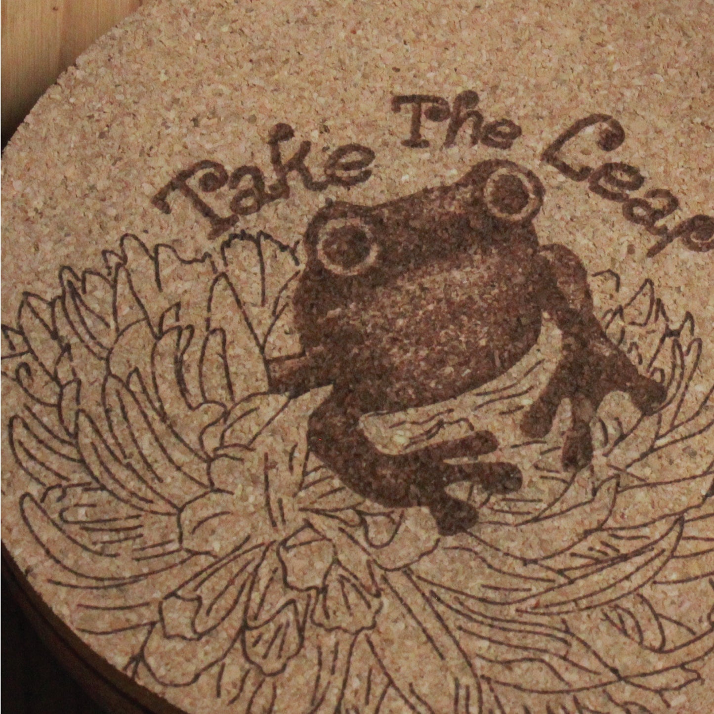 Take The Leap - Frog & Lily Cork Drink Coasters - Grad Gift - Arbo Engravings