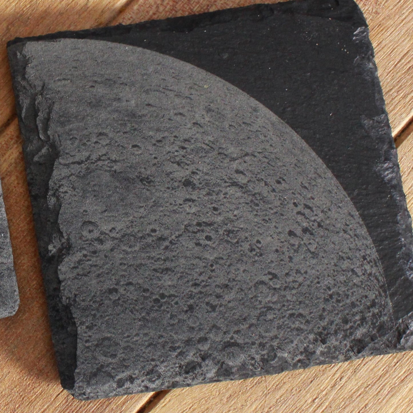 The Moon Slate Drink Coasters - Space decor - Moon Art - Arbo Engravings