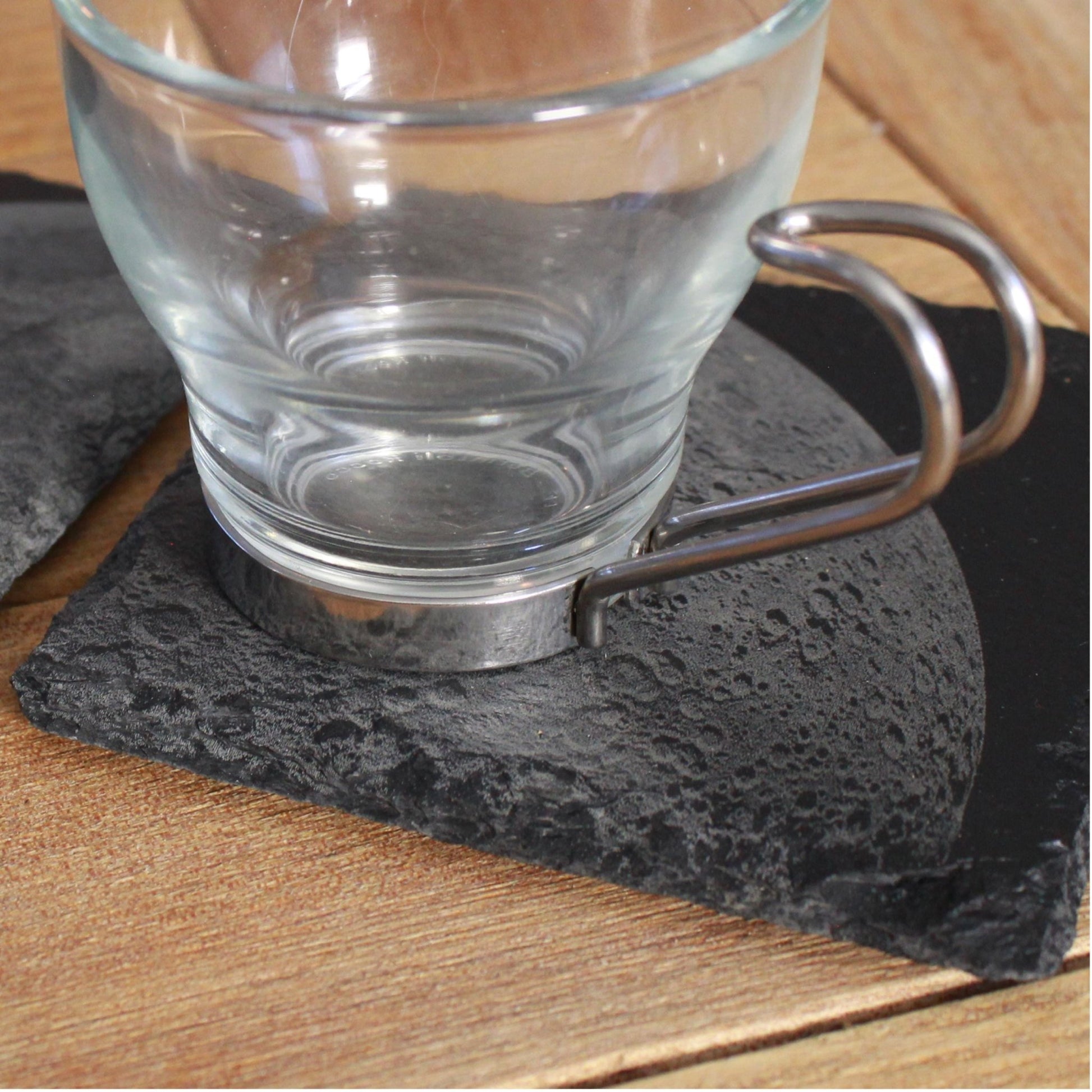 The Moon Slate Drink Coasters - Space decor - Moon Art - Arbo Engravings