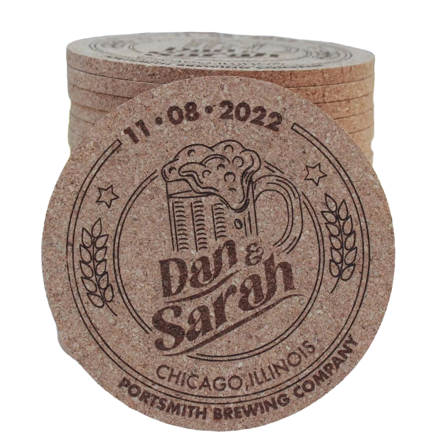 Brewery Wedding Coasters - Arbo Engravings