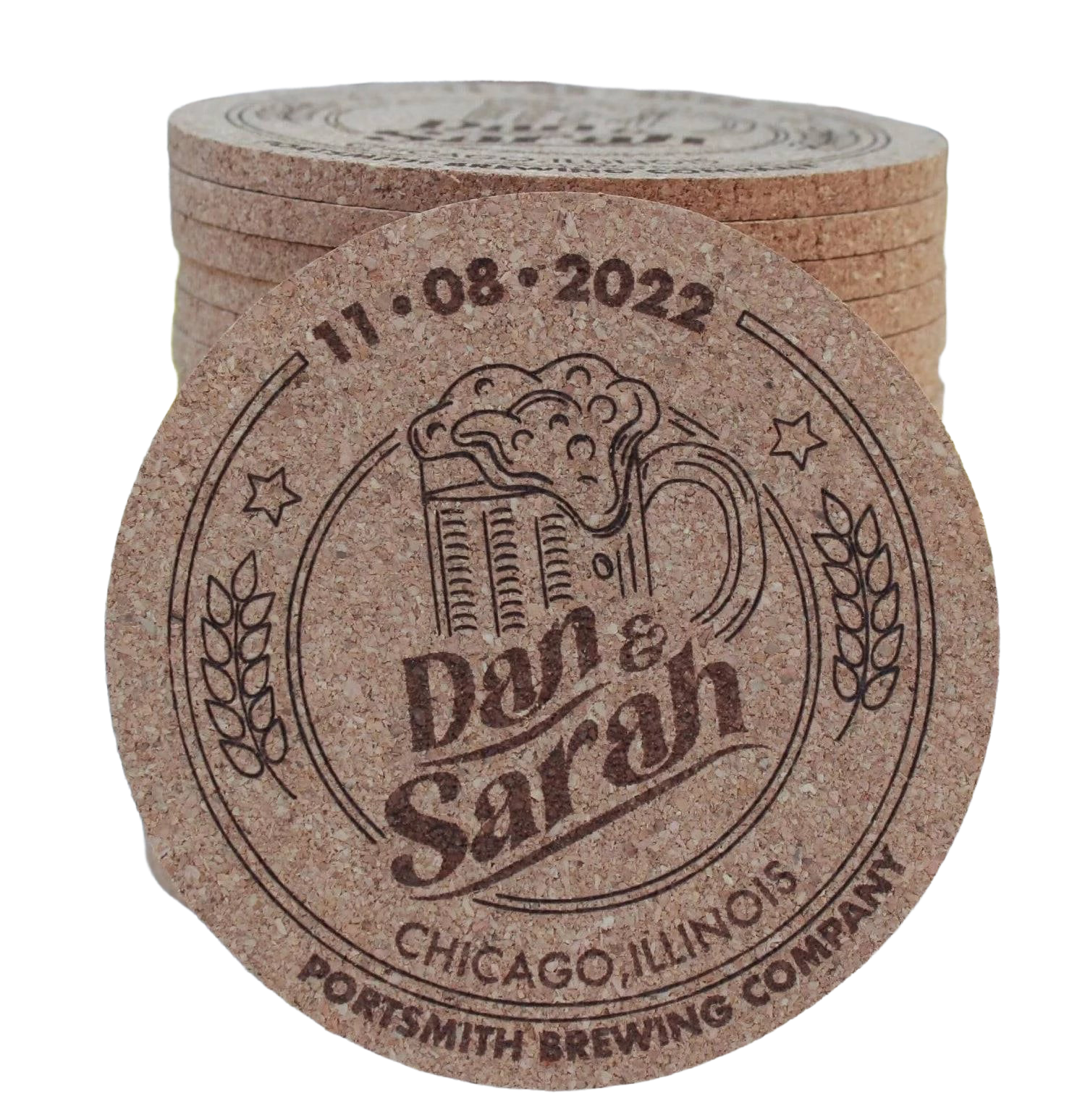 Brewery Wedding Coasters - Arbo Engravings