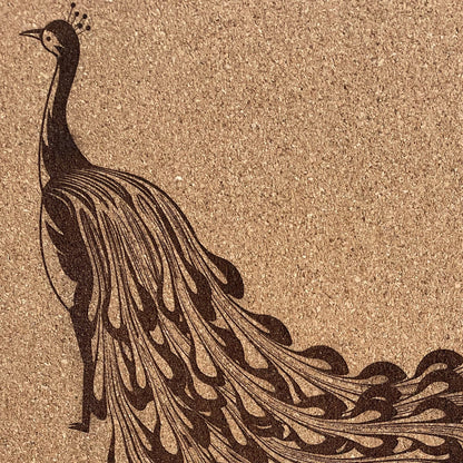 Abstract Peacock Engraved Cork Wall Hanging Mural - Arbo Engravings