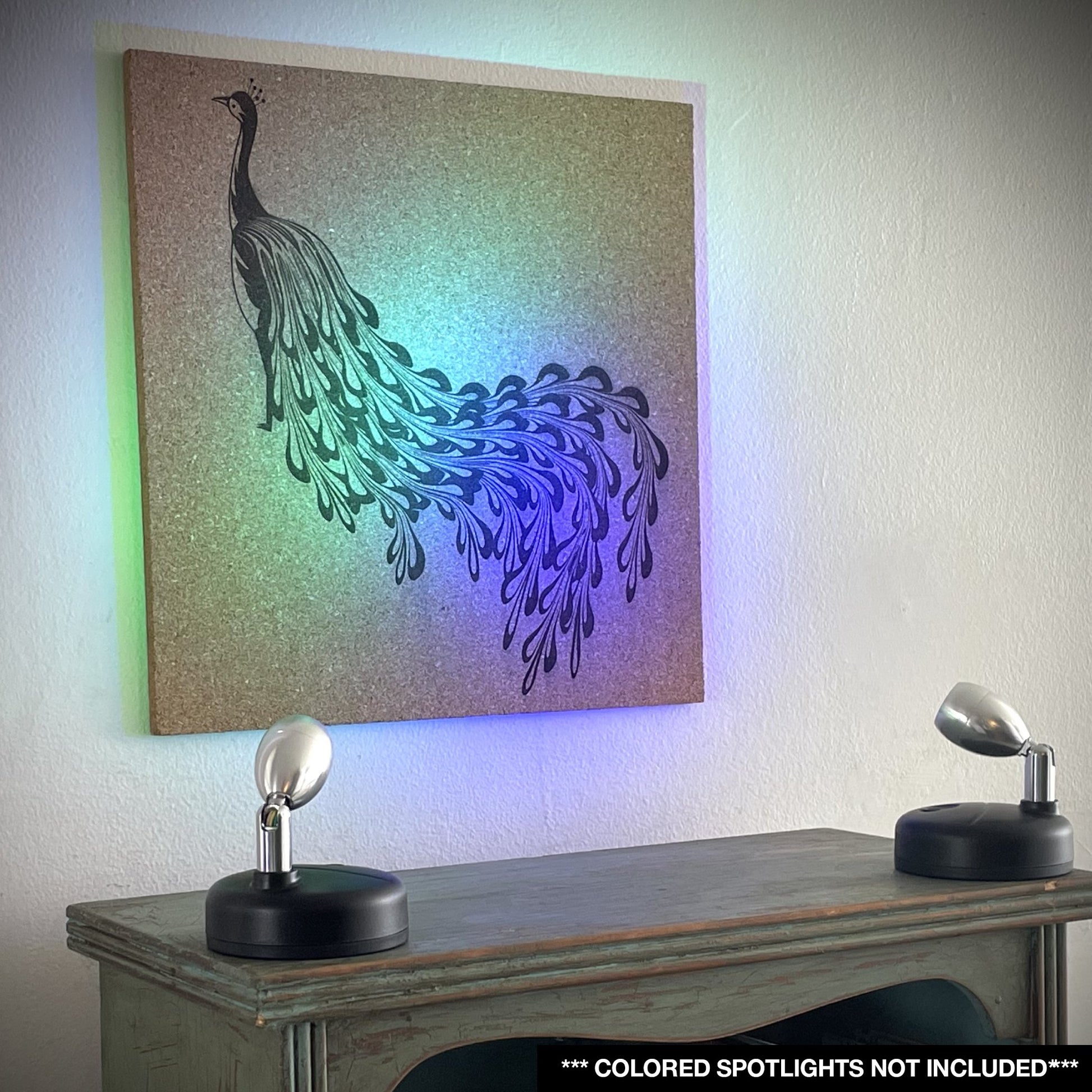 Abstract Peacock Engraved Cork Wall Hanging Mural - Arbo Engravings