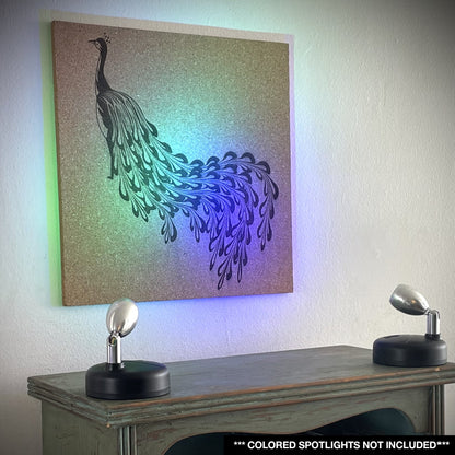 Abstract Peacock Engraved Cork Wall Hanging Mural - Arbo Engravings