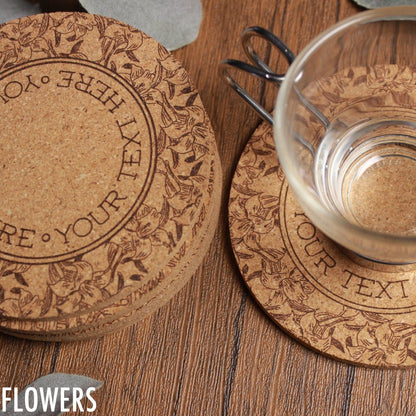 Art Pattern Custom Cork Coasters - Arbo Engravings