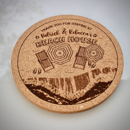 Beach House Custom Coasters Thank you Gift - Arbo Engravings