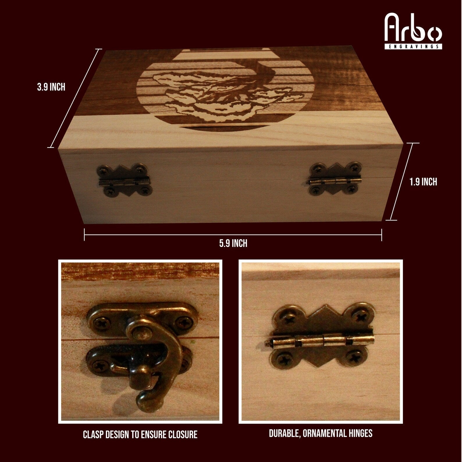 Bonsai Personalized Engraved Wooden Box - Arbo Engravings