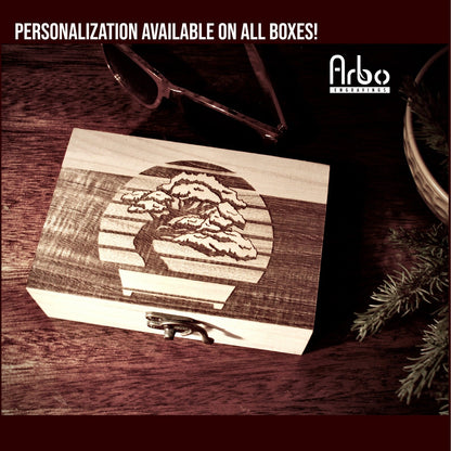 Bonsai Personalized Engraved Wooden Box - Arbo Engravings