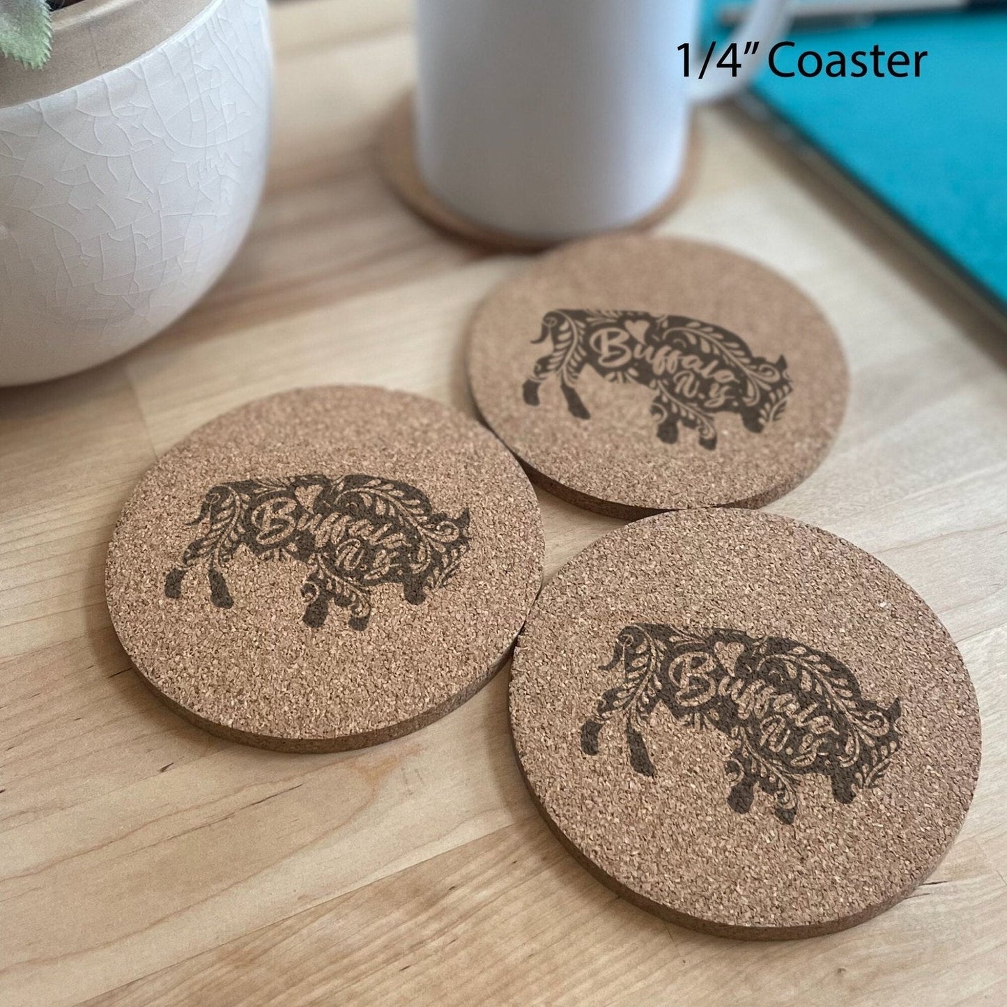 Buffalo NY Set of 5 Cork Coaster Gift Set - Arbo Engravings