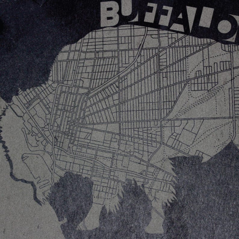 Buffalo NY Slate Hanger Wall Art - Buffalo Map - Arbo Engravings