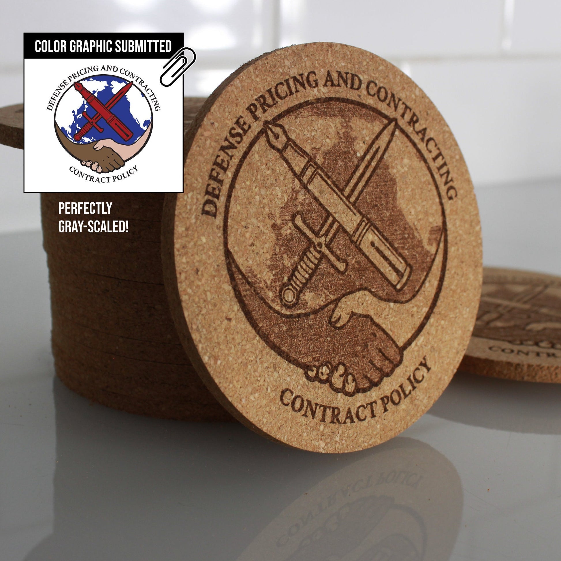 Business Logo Custom Cork Coasters - Arbo Engravings