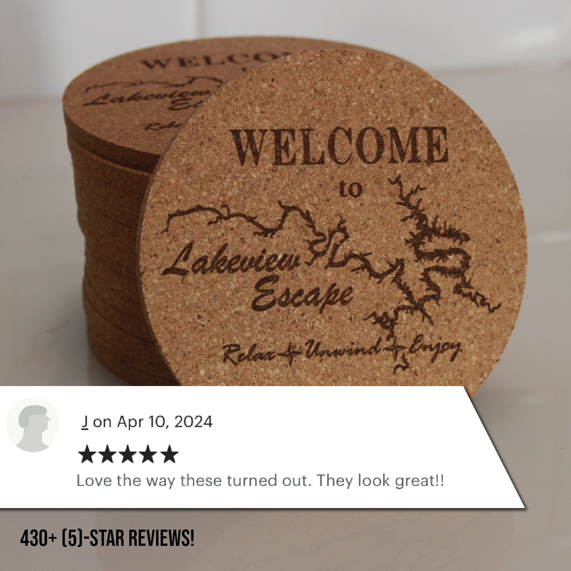 Business Logo Custom Cork Coasters - Arbo Engravings