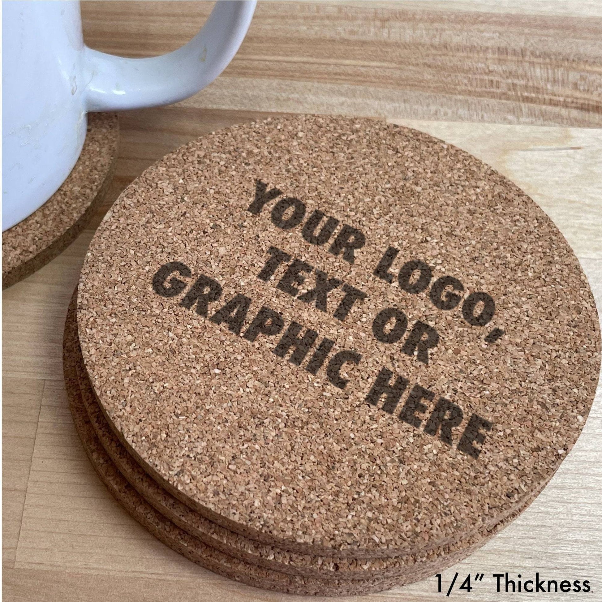 Business Logo Custom Cork Coasters - Arbo Engravings