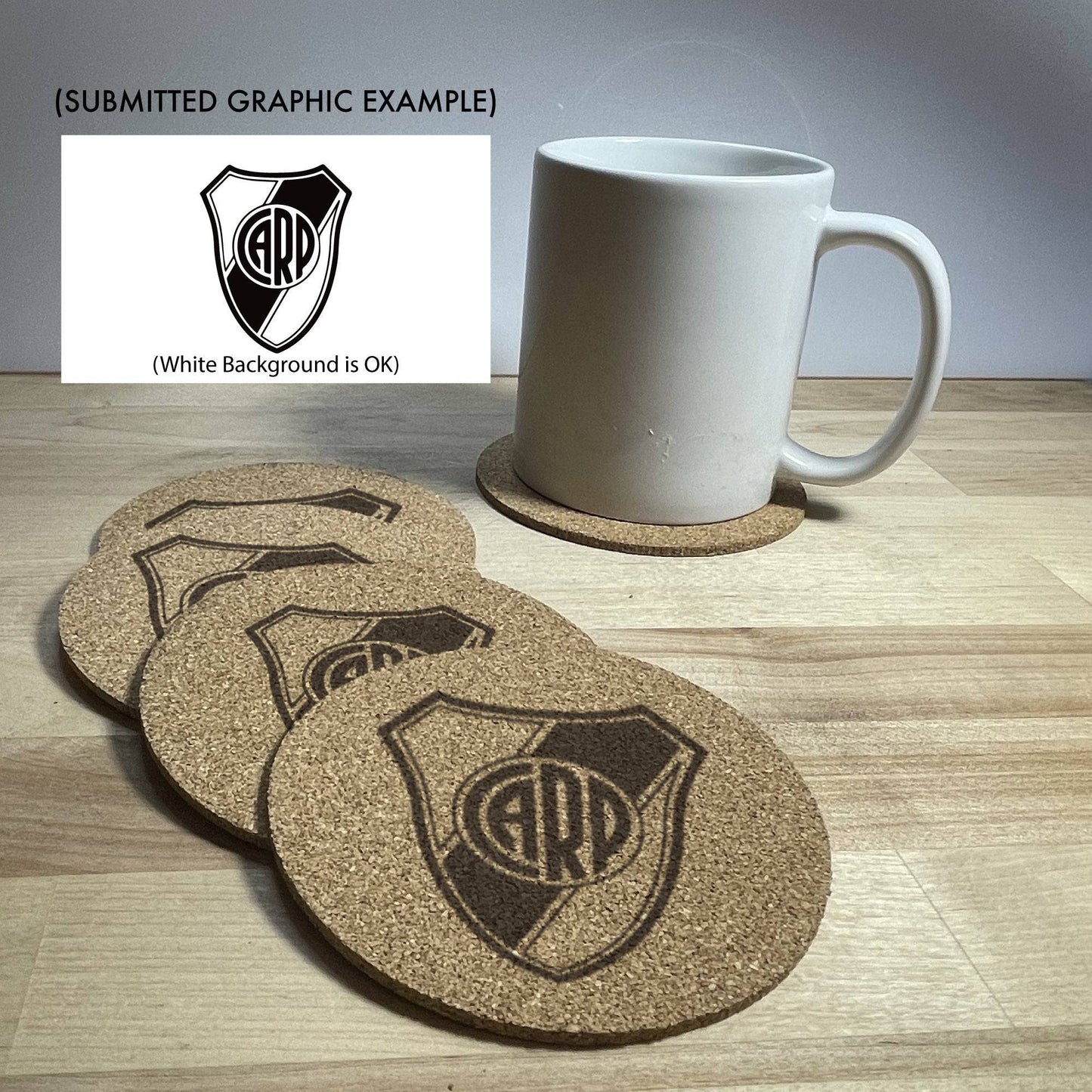 Business Logo Custom Cork Coasters - Arbo Engravings