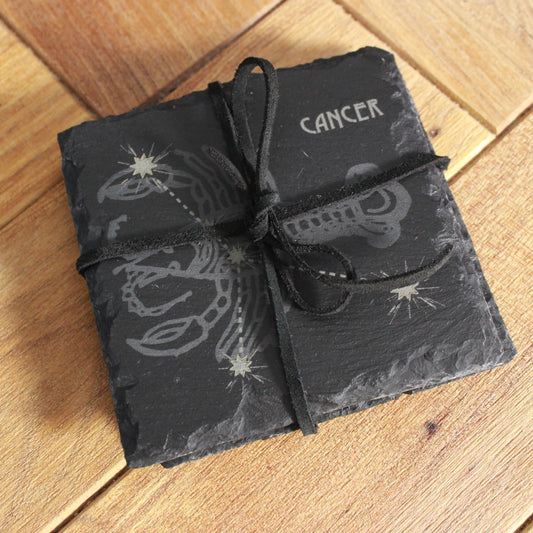 Cancer Slate Coaster - Astrological Zodiac Sign Gift - Arbo Engravings
