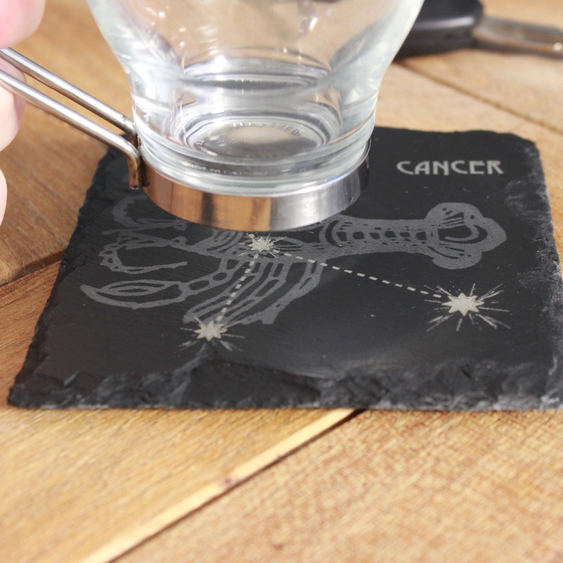 Cancer Slate Coaster - Astrological Zodiac Sign Gift - Arbo Engravings