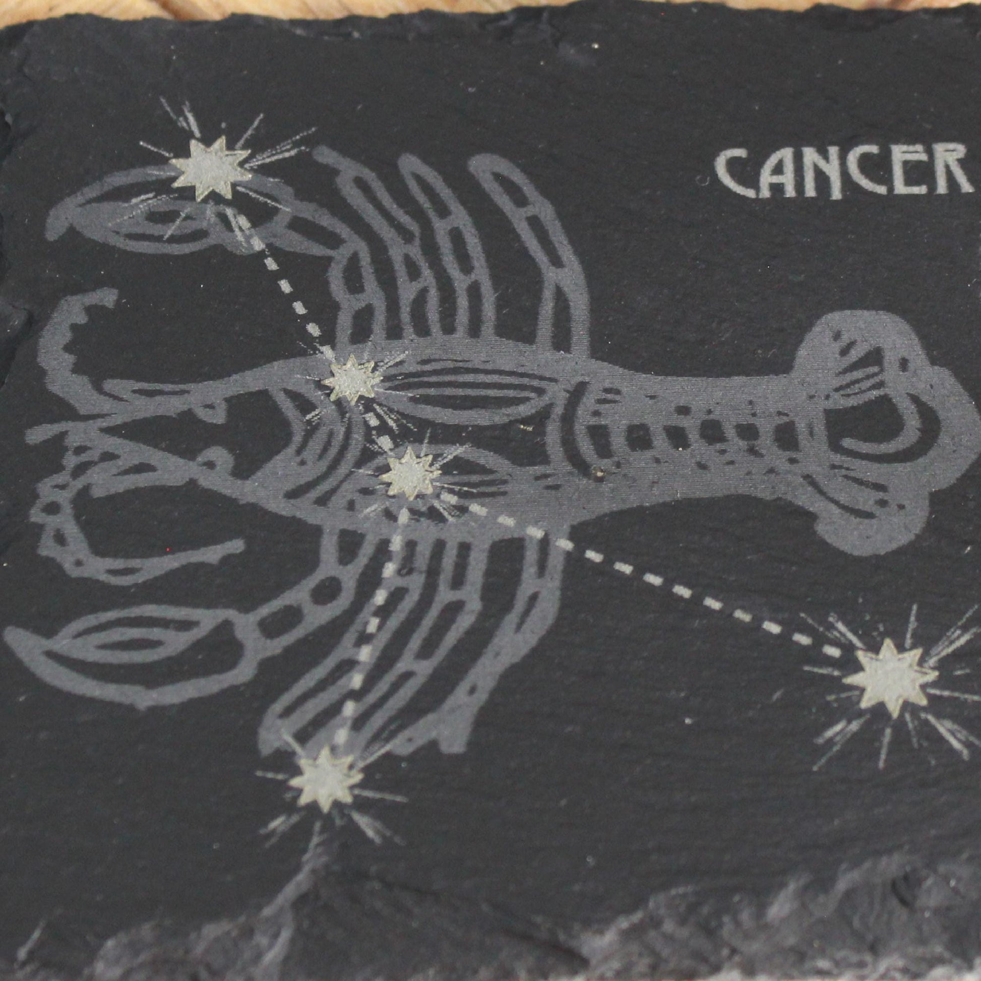 Cancer Slate Coaster - Astrological Zodiac Sign Gift - Arbo Engravings