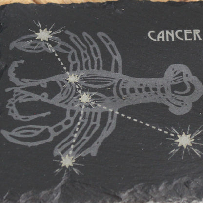 Cancer Slate Coaster - Astrological Zodiac Sign Gift - Arbo Engravings