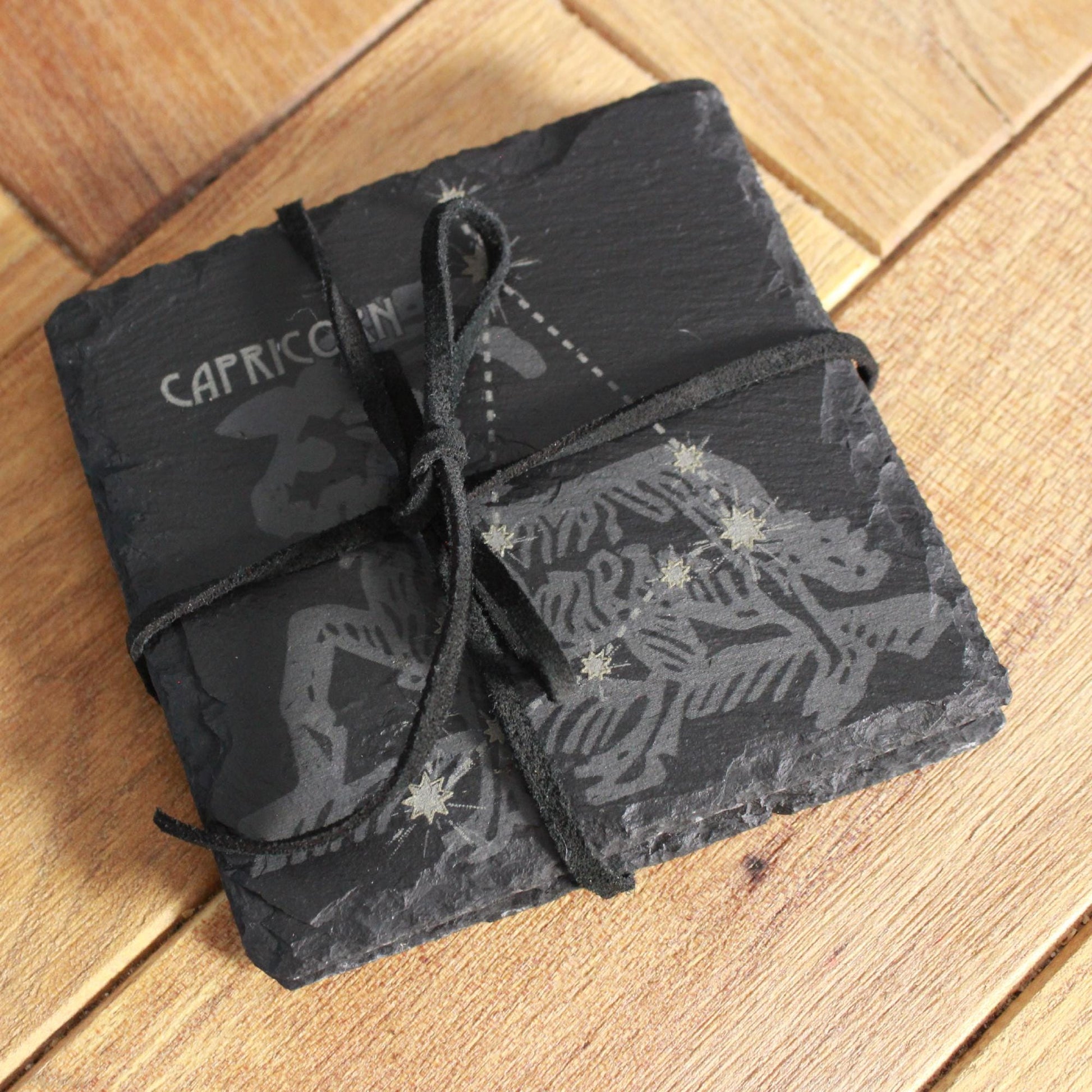 Capricorn Slate Coaster - Astrological Zodiac Sign Gift with Goat Zodiac Sign - Horoscope Gift, New Age Astrology, Goat Constellation gift - Arbo Engravings