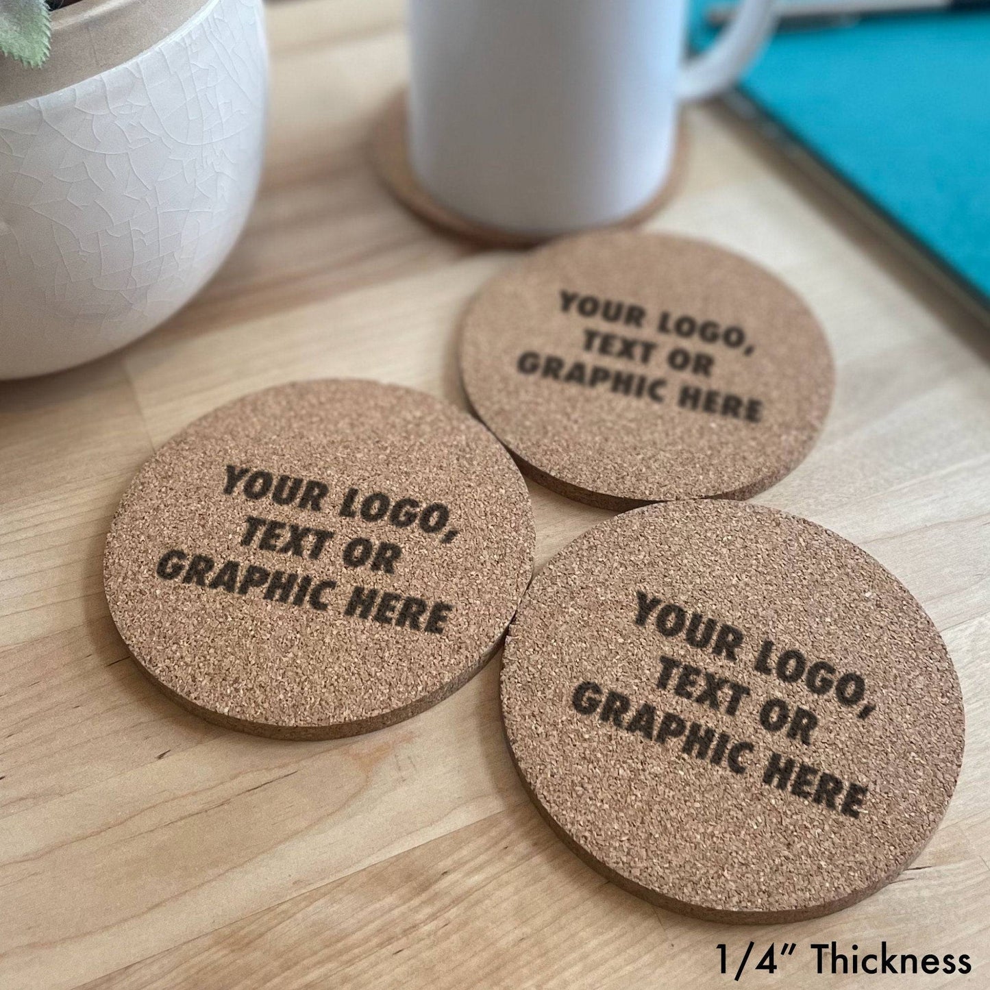 Custom Engraved Cork Coasters - Arbo Engravings