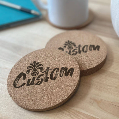 Custom Engraved Cork Coasters - Arbo Engravings